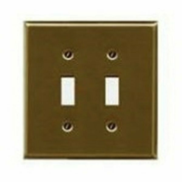 Atron Electro Atron Traditional Series Wallplate, 4-3/4 in L, 5 in W, 2-Gang, Metal, Antique Brass 2-163TTAB